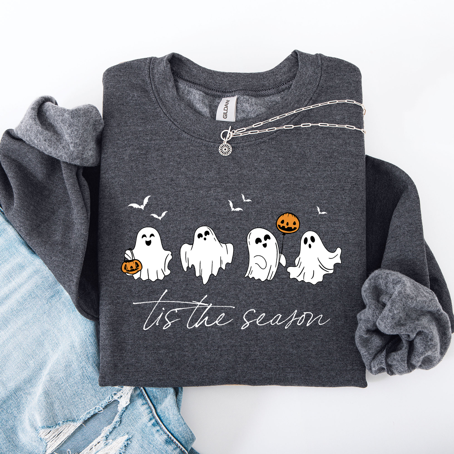 Tis The Season, Cute Ghosts, Halloween Sweatshirt