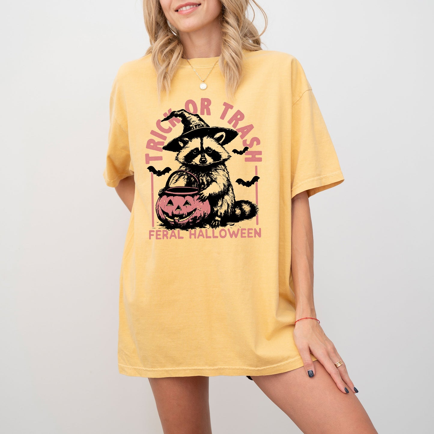 Trick or Trash, Feral Halloween, Raccoon, Trick Or Treat, Funny, Meme, Witch, Costume Shirt Comfort Colors T-Shirt