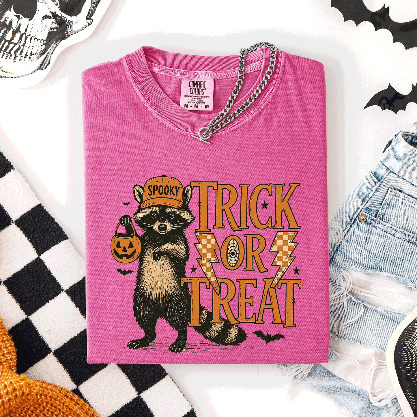 Trick or Treat Raccoon, Cute, Halloween, Spooky, Comfort Colors T-Shirt