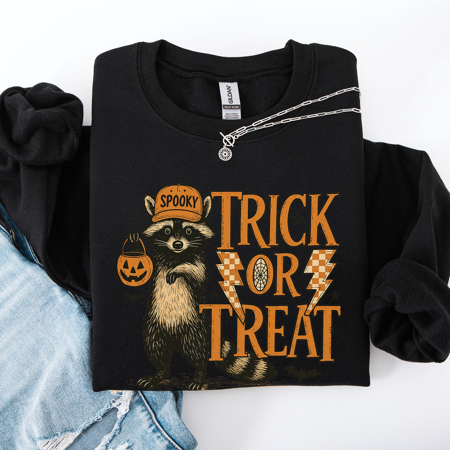 Trick or Treat Raccoon, Cute, Halloween, Spooky Sweatshirt
