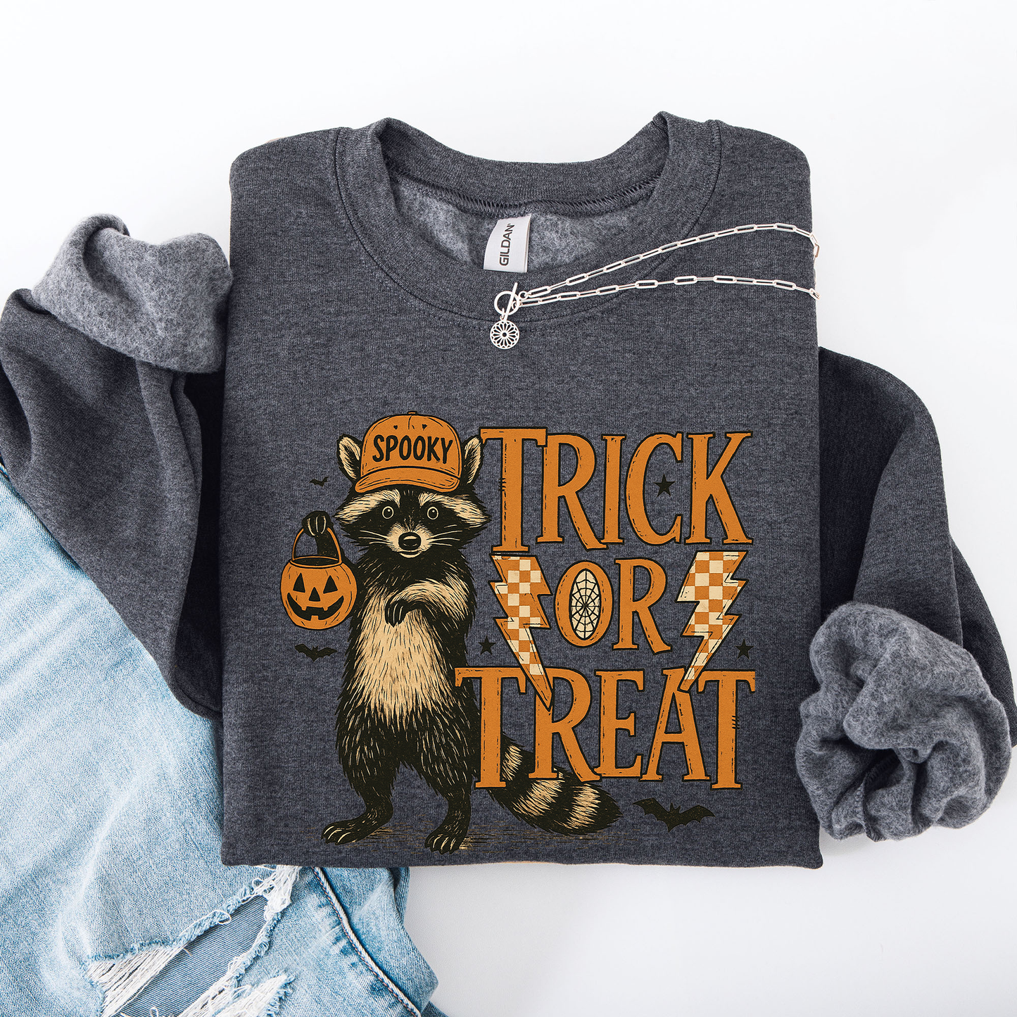 Trick or Treat Raccoon, Cute, Halloween, Spooky Sweatshirt