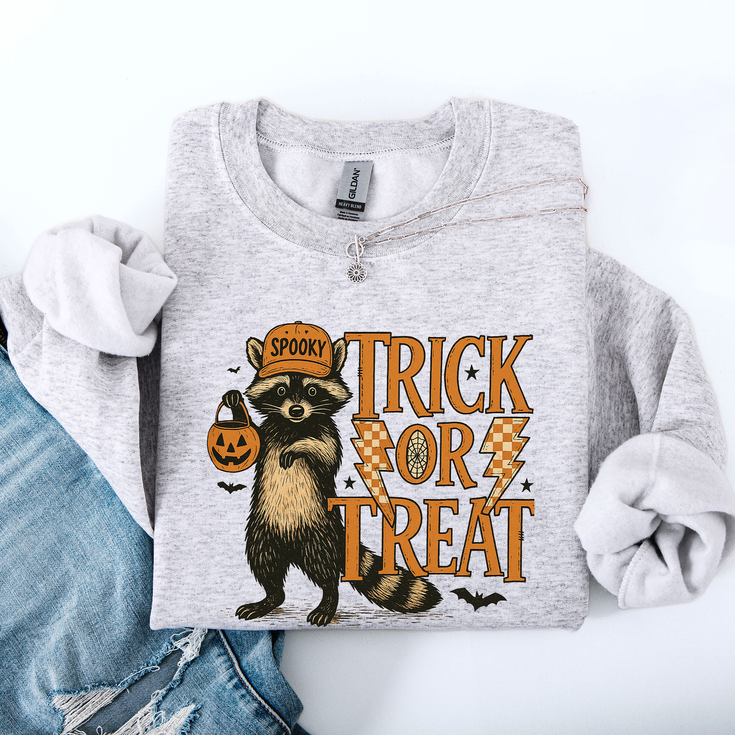Trick or Treat Raccoon, Cute, Halloween, Spooky Sweatshirt