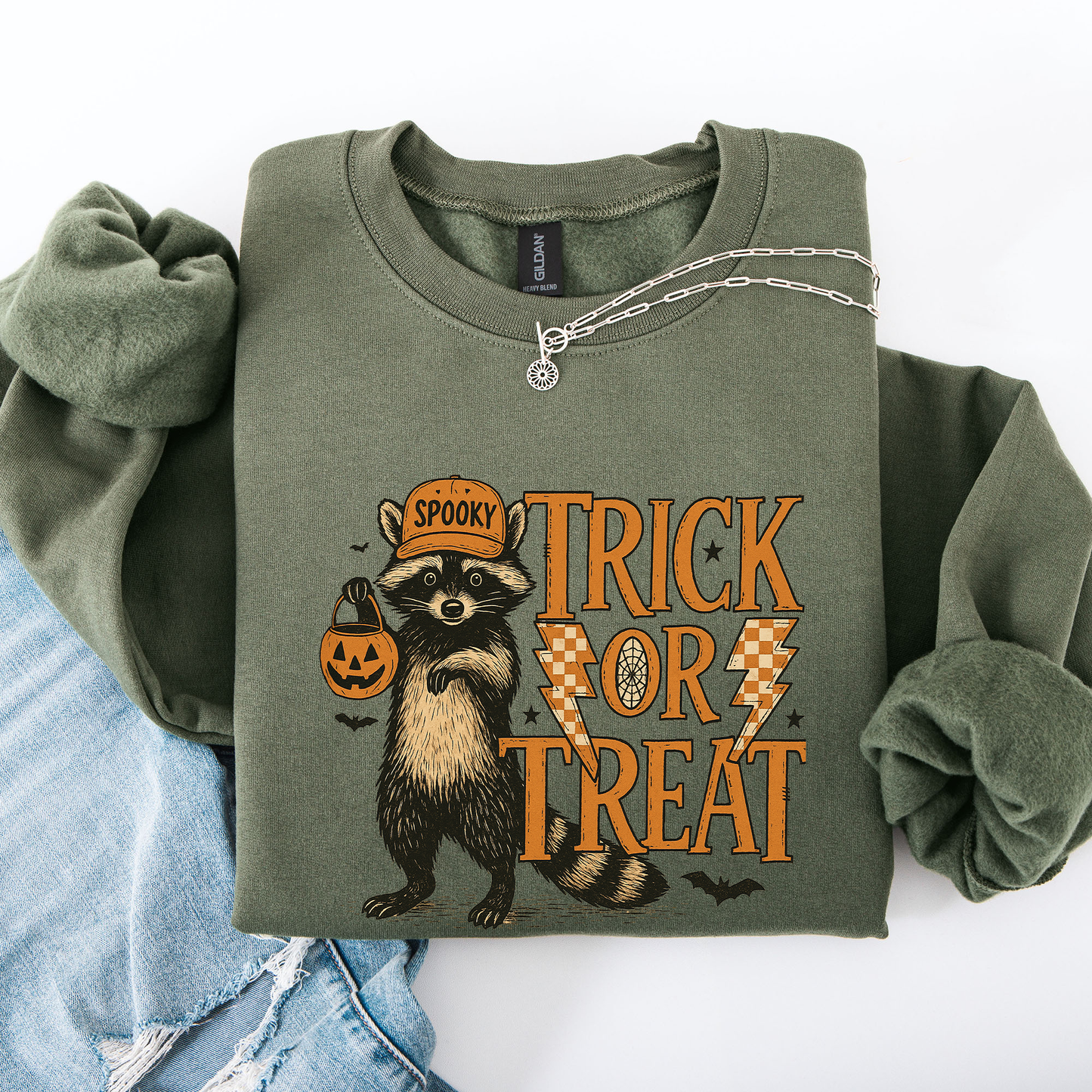 Trick or Treat Raccoon, Cute, Halloween, Spooky Sweatshirt