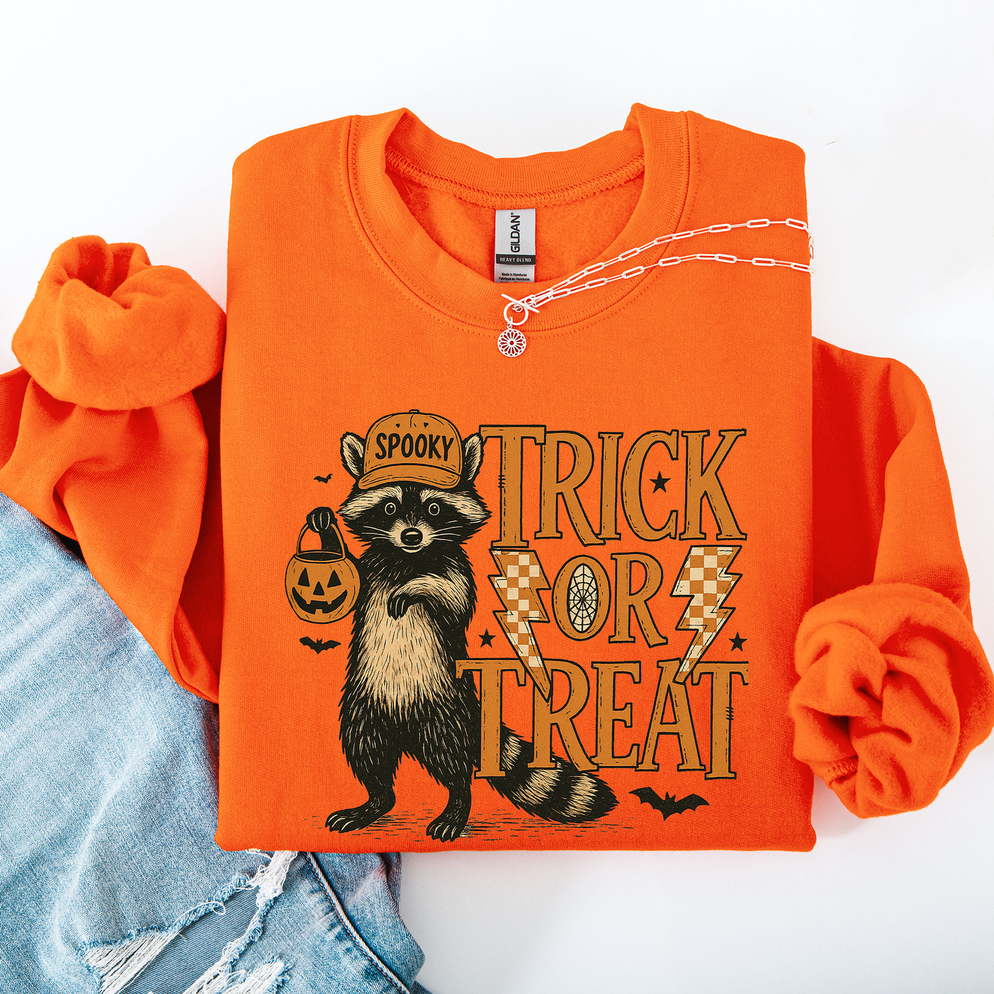 Trick or Treat Raccoon, Cute, Halloween, Spooky Sweatshirt