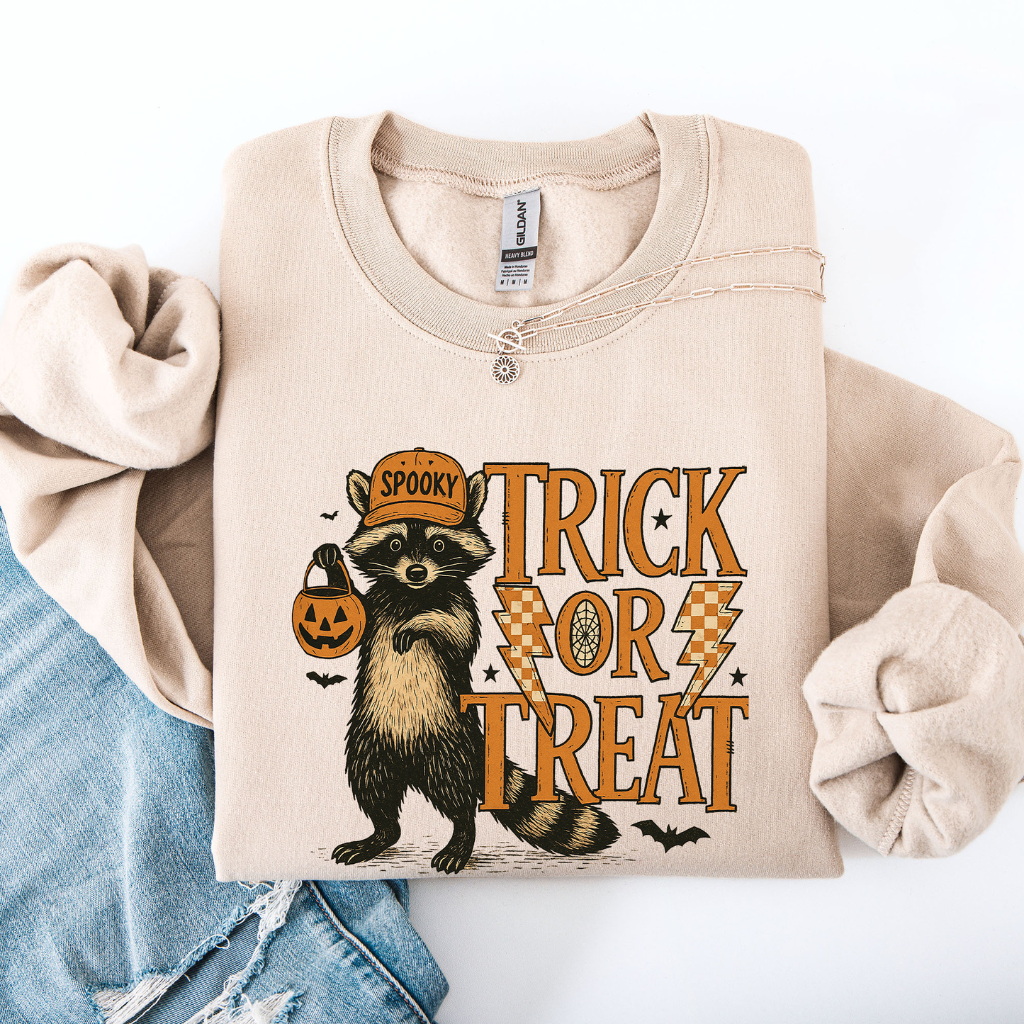 Trick or Treat Raccoon, Cute, Halloween, Spooky Sweatshirt