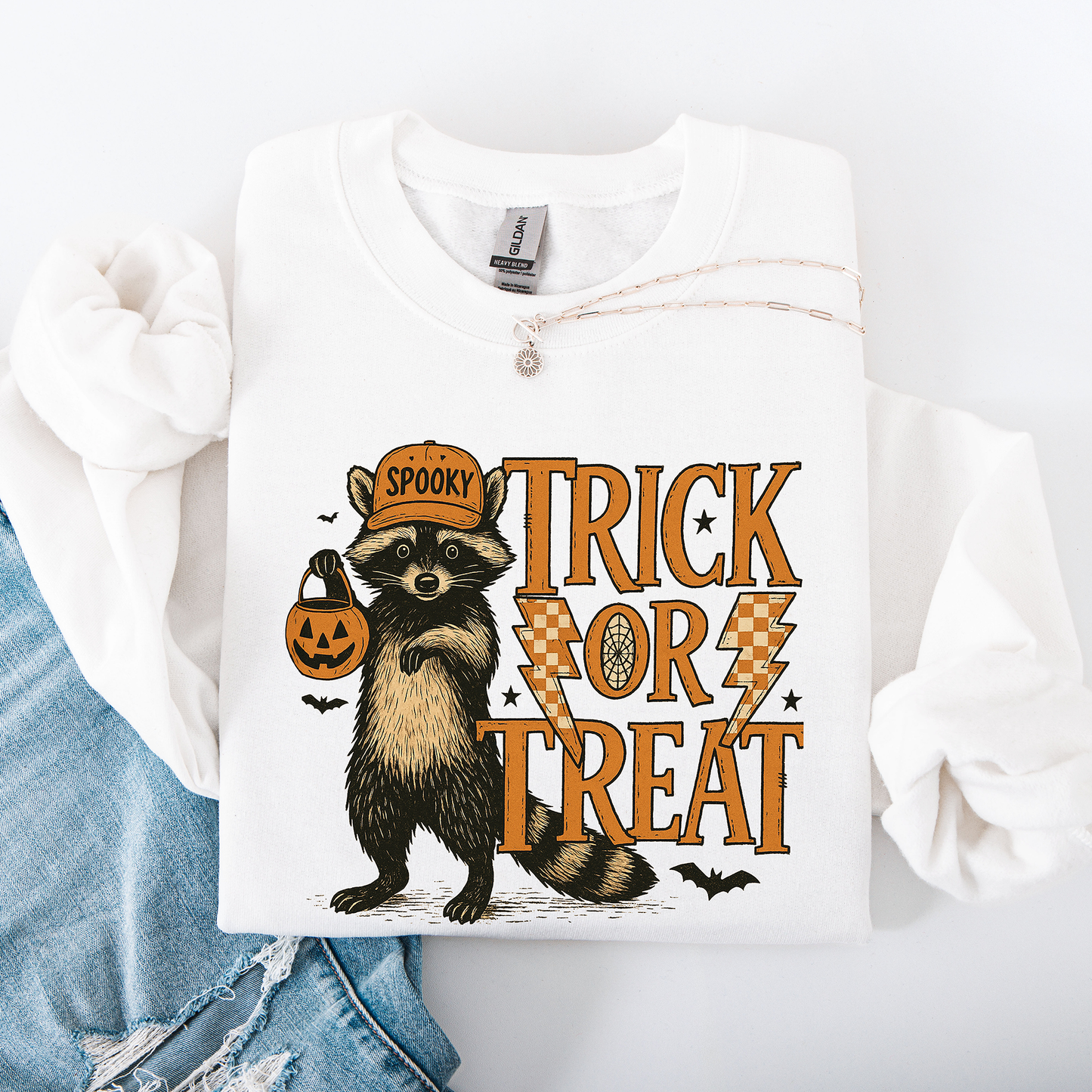 Trick or Treat Raccoon, Cute, Halloween, Spooky Sweatshirt