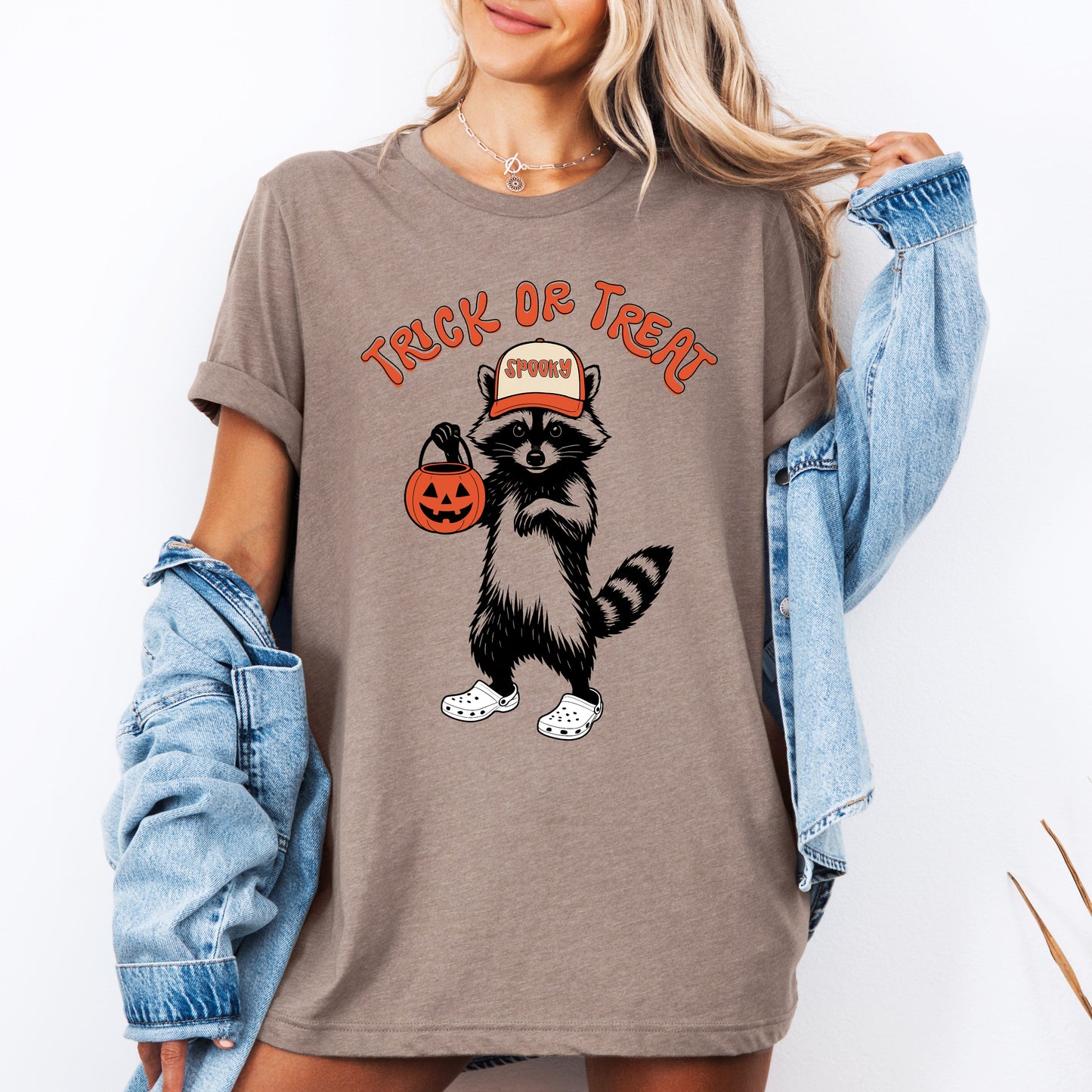 Trick or Treat, Feral Raccoon, Funny, Spooky, Halloween, Trending Graphic Tee, Tshirt