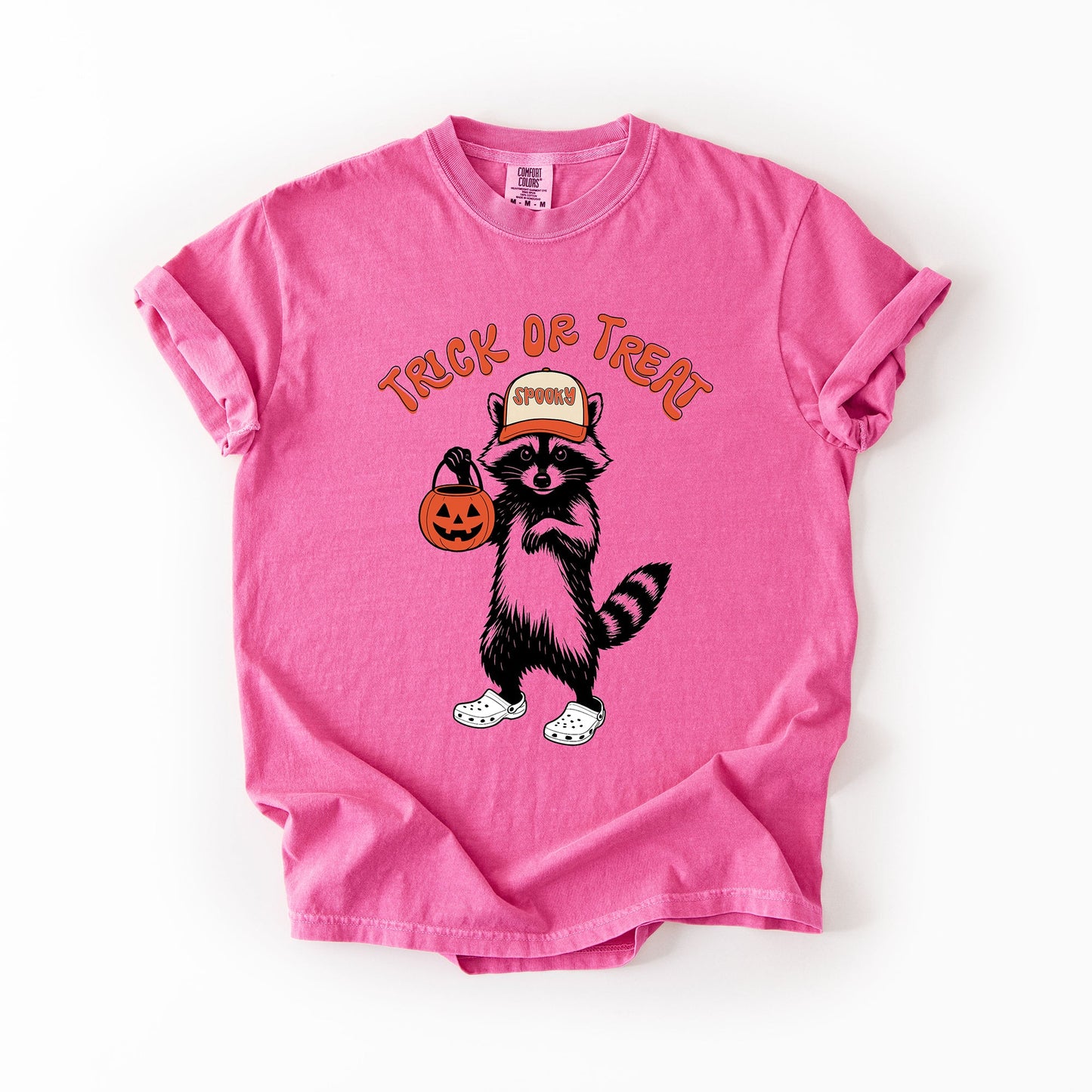 Trick or Treat, Feral Raccoon, Funny, Spooky, Halloween, Trending Graphic Tee, Tshirt, Comfort Colors T-Shirt