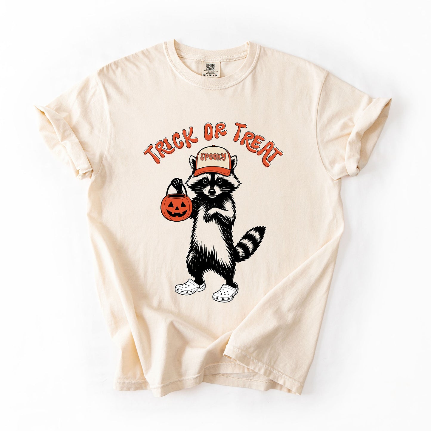 Trick or Treat, Feral Raccoon, Funny, Spooky, Halloween, Trending Graphic Tee, Tshirt, Comfort Colors T-Shirt