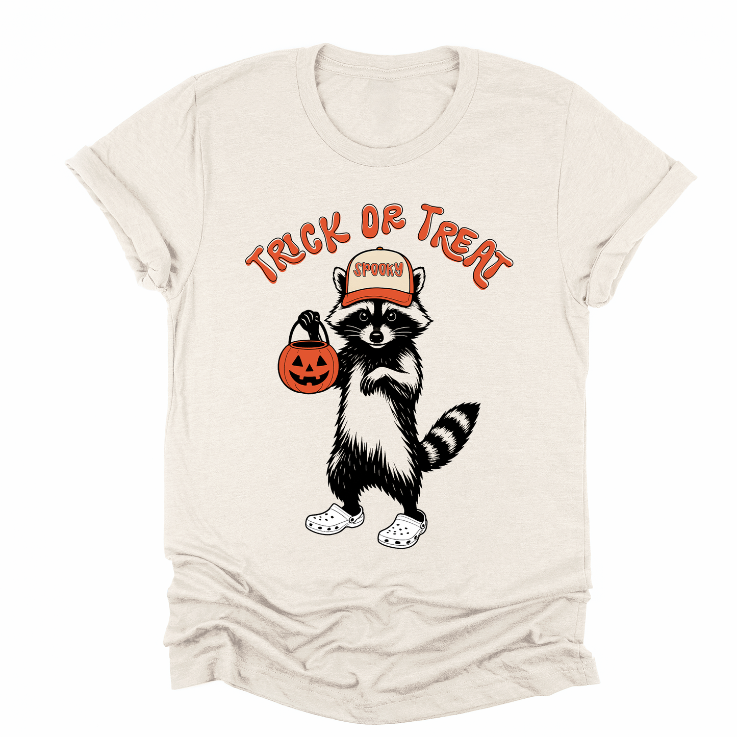Trick or Treat, Feral Raccoon, Funny, Spooky, Halloween, Trending Graphic Tee, Tshirt