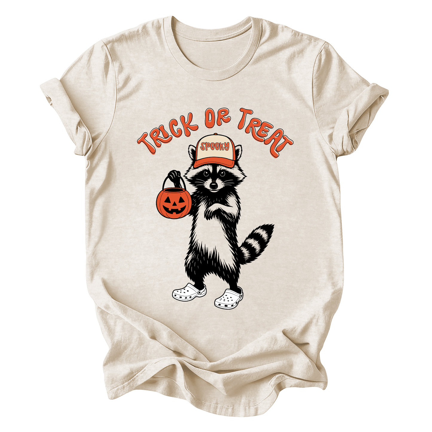 Trick or Treat, Feral Raccoon, Funny, Spooky, Halloween, Trending Graphic Tee, Tshirt