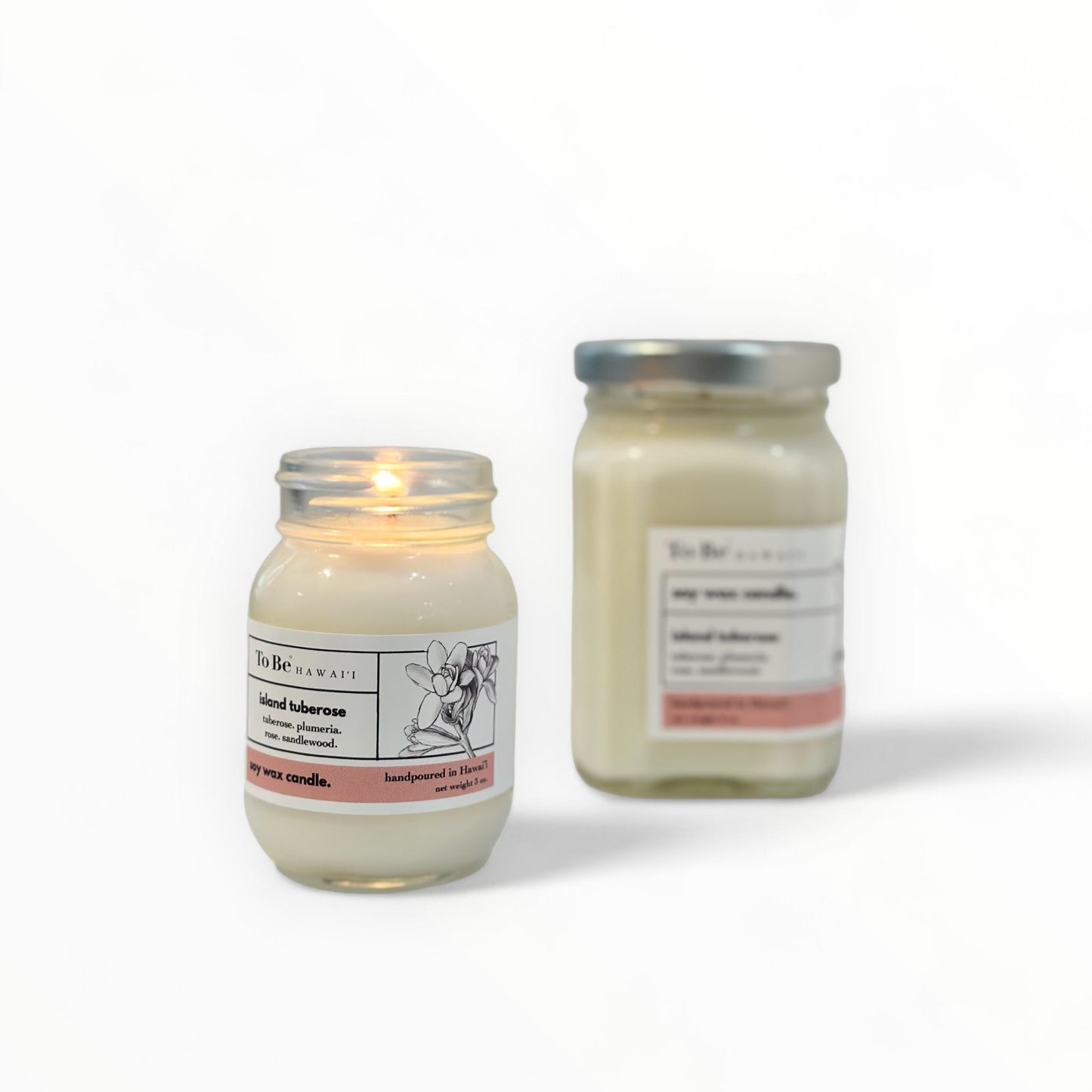 Island Tuberose Soy Wax Candle Handcrafted in Hawai'i