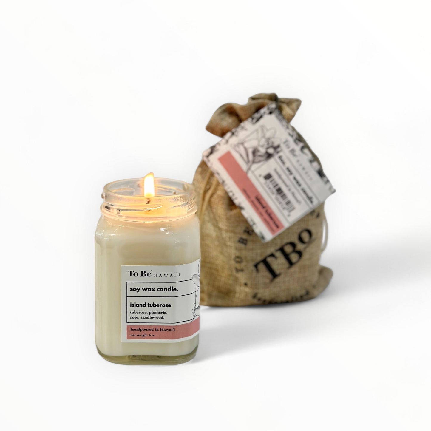 Island Tuberose Soy Wax Candle Handcrafted in Hawai'i