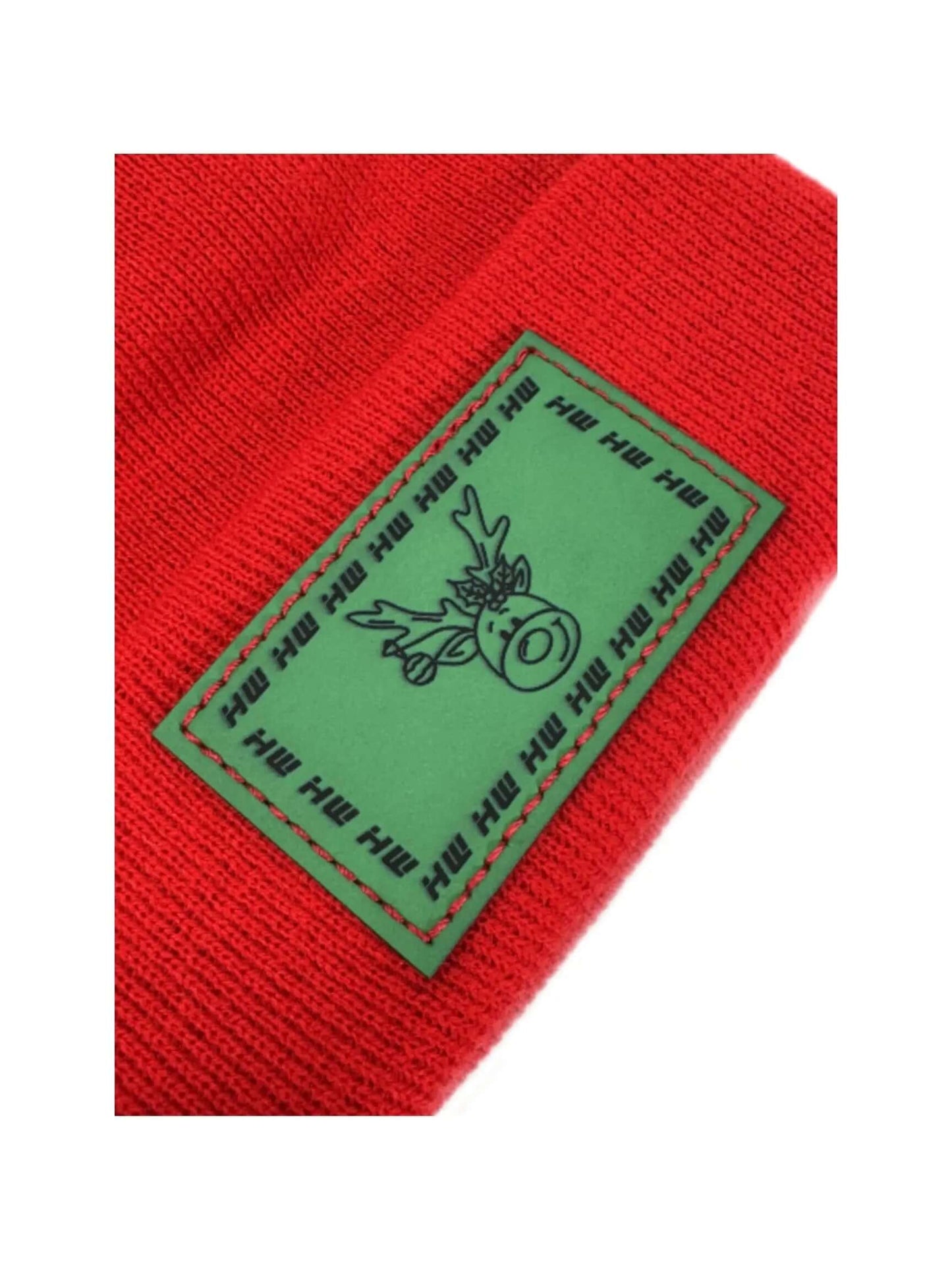 Christmas Reindeer H-Stitch Beanie Red Limited Edition Haakwear