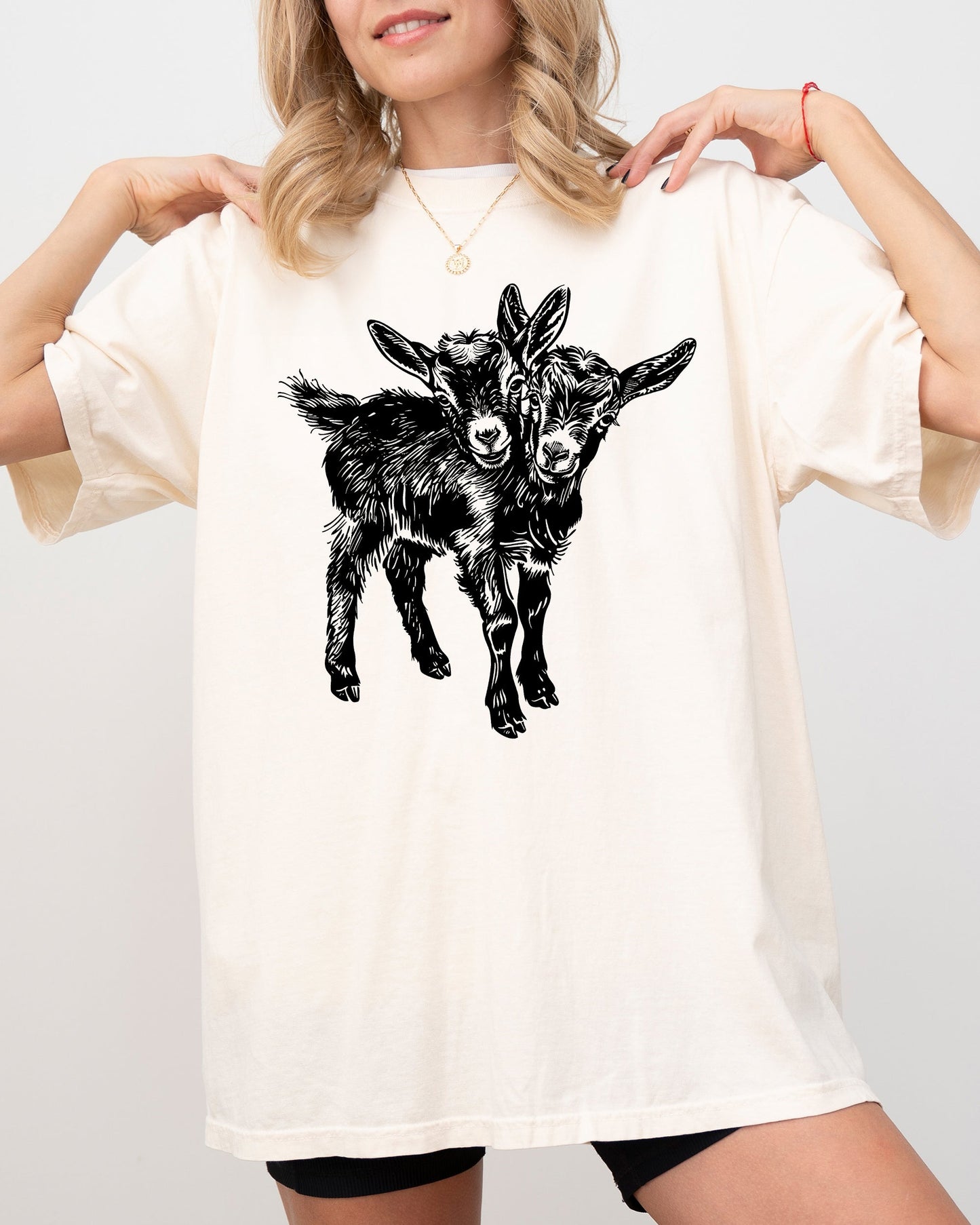 Two Headed Goat, Cute, Spooky, Halloween, Creepy Shirt Comfort Colors T-Shirt