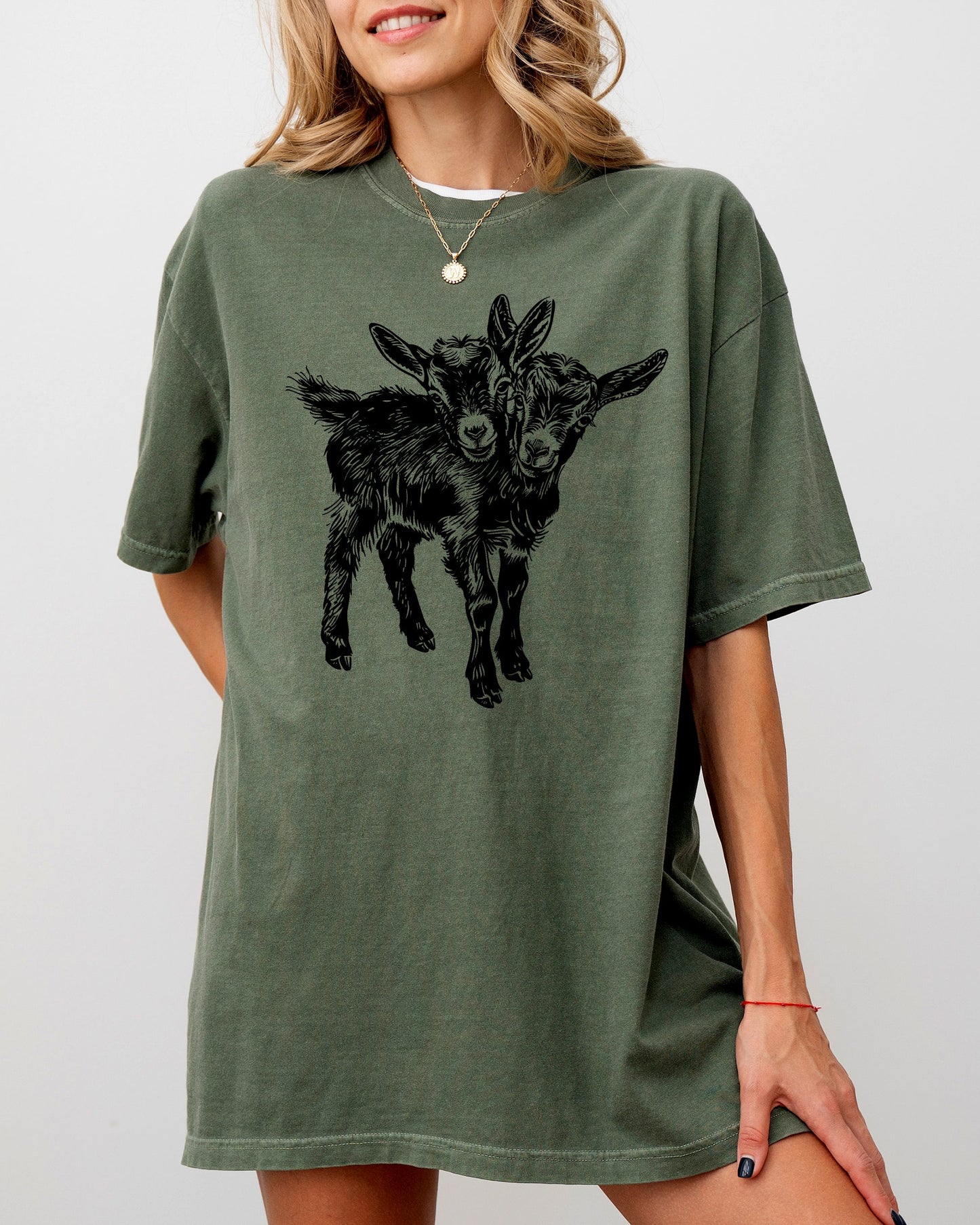 Two Headed Goat, Cute, Spooky, Halloween, Creepy Shirt Comfort Colors T-Shirt