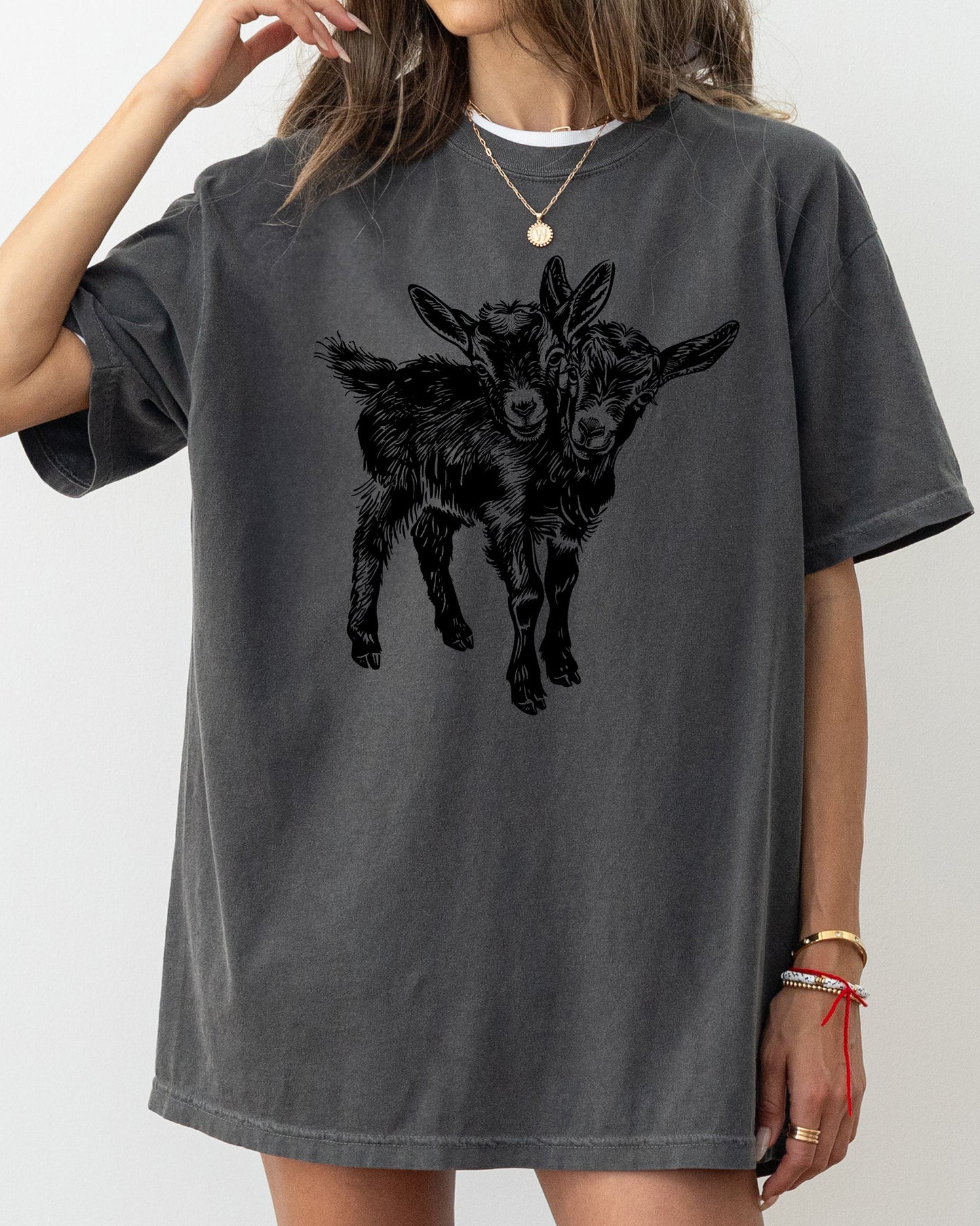 Two Headed Goat, Cute, Spooky, Halloween, Creepy Shirt Comfort Colors T-Shirt