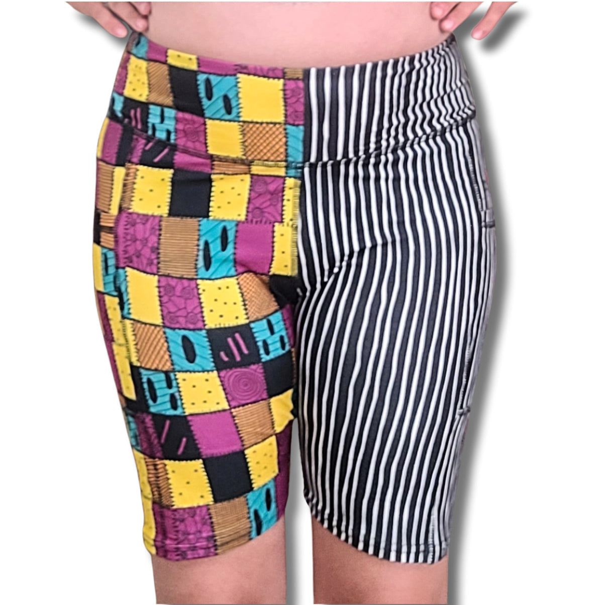 Jack & Sally Halloween Couple (Unique Exclusive) Pocket Biker Shorts - High-quality Handcrafted Vibrant Bike Shorts