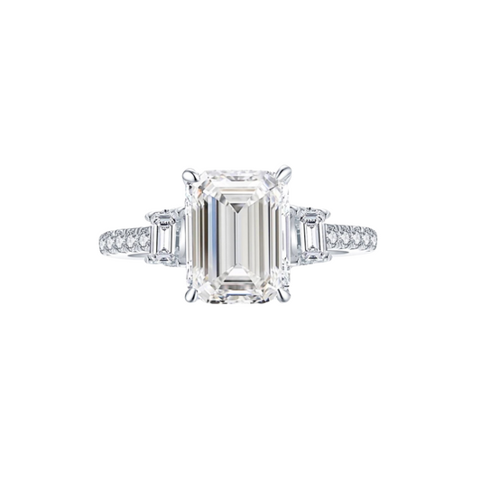 2.5ct Emerald Cut Moissanite Engagement Ring