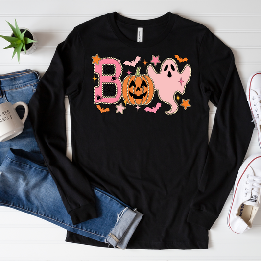 Witchy Long Sleeve Graphic Tee Boo Bella Canvas
