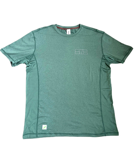 Pickleball Court Men's Heather Green Performance Shirt Varsity Pickle