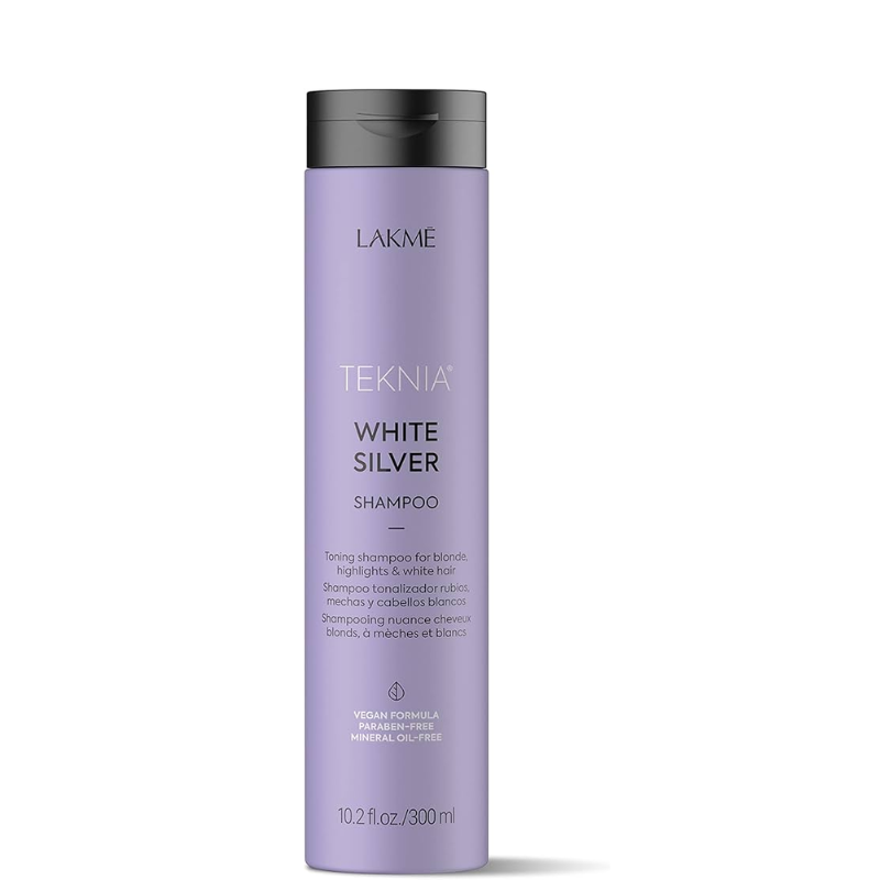 Toning White Silver Shampoo for Blonde and Highlighted Hair Lakme Teknia