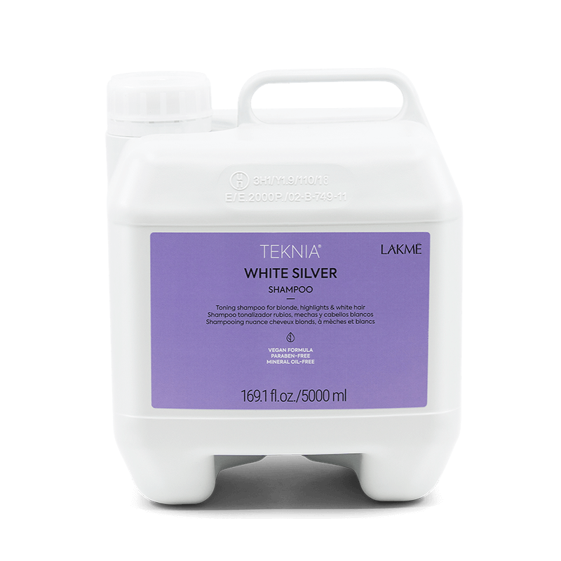 Toning White Silver Shampoo for Blonde and Highlighted Hair Lakme Teknia