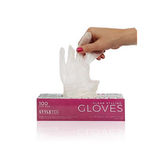 Clear Vinyl Powder Free Gloves Disposable Salon Gloves Styletek