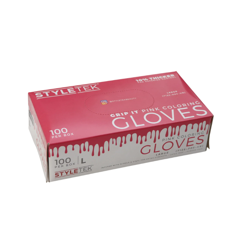 Pink Powder Free Gloves 5mm Thick Disposable Gloves Styletek