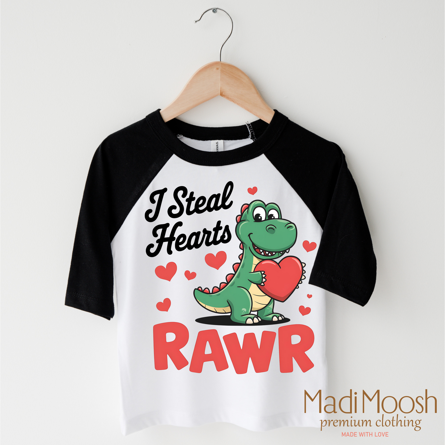 I Steal Hearts T-Rex Valentine's Day Shirt - Dinosaur Valentine's Tee