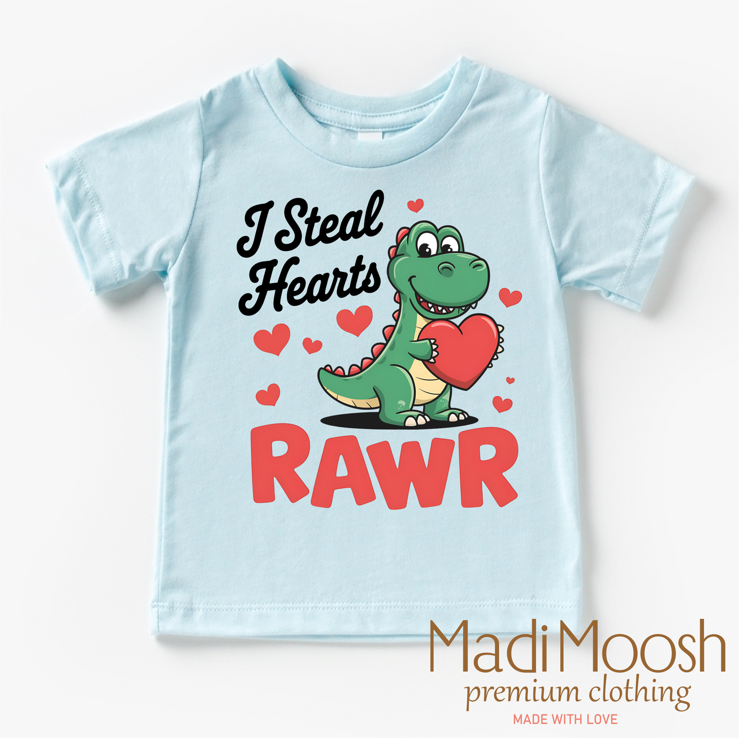 I Steal Hearts T-Rex Valentine's Day Shirt - Dinosaur Valentine's Tee
