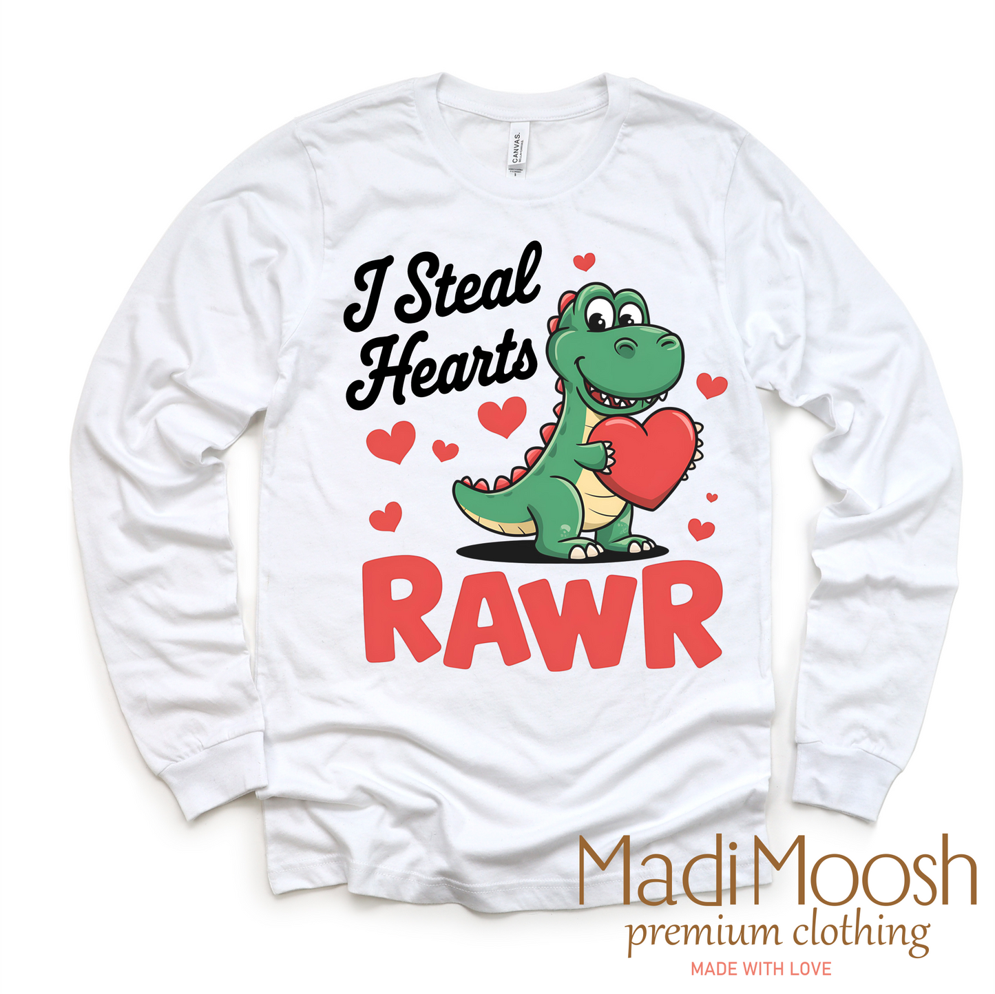 I Steal Hearts T-Rex Valentine's Day Shirt - Dinosaur Valentine's Tee