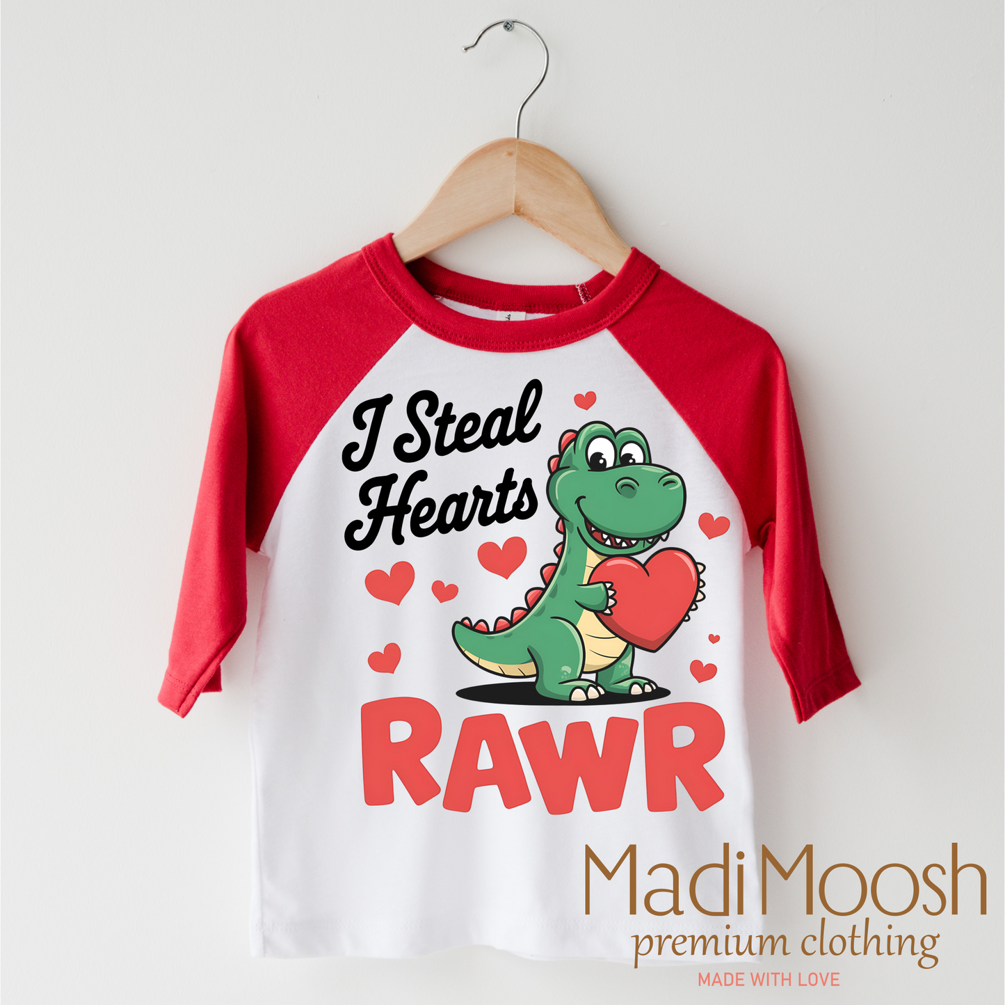 I Steal Hearts T-Rex Valentine's Day Shirt - Dinosaur Valentine's Tee