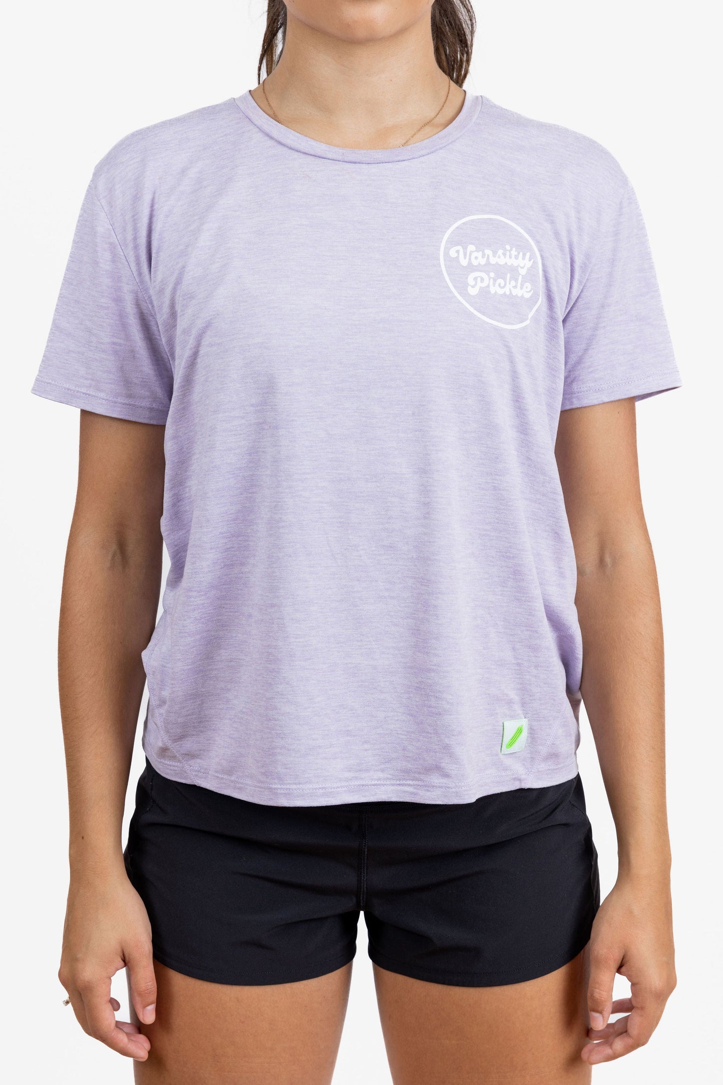 Women's Performance Tech Short Sleeve Shirt Lilac Varsity Pickle