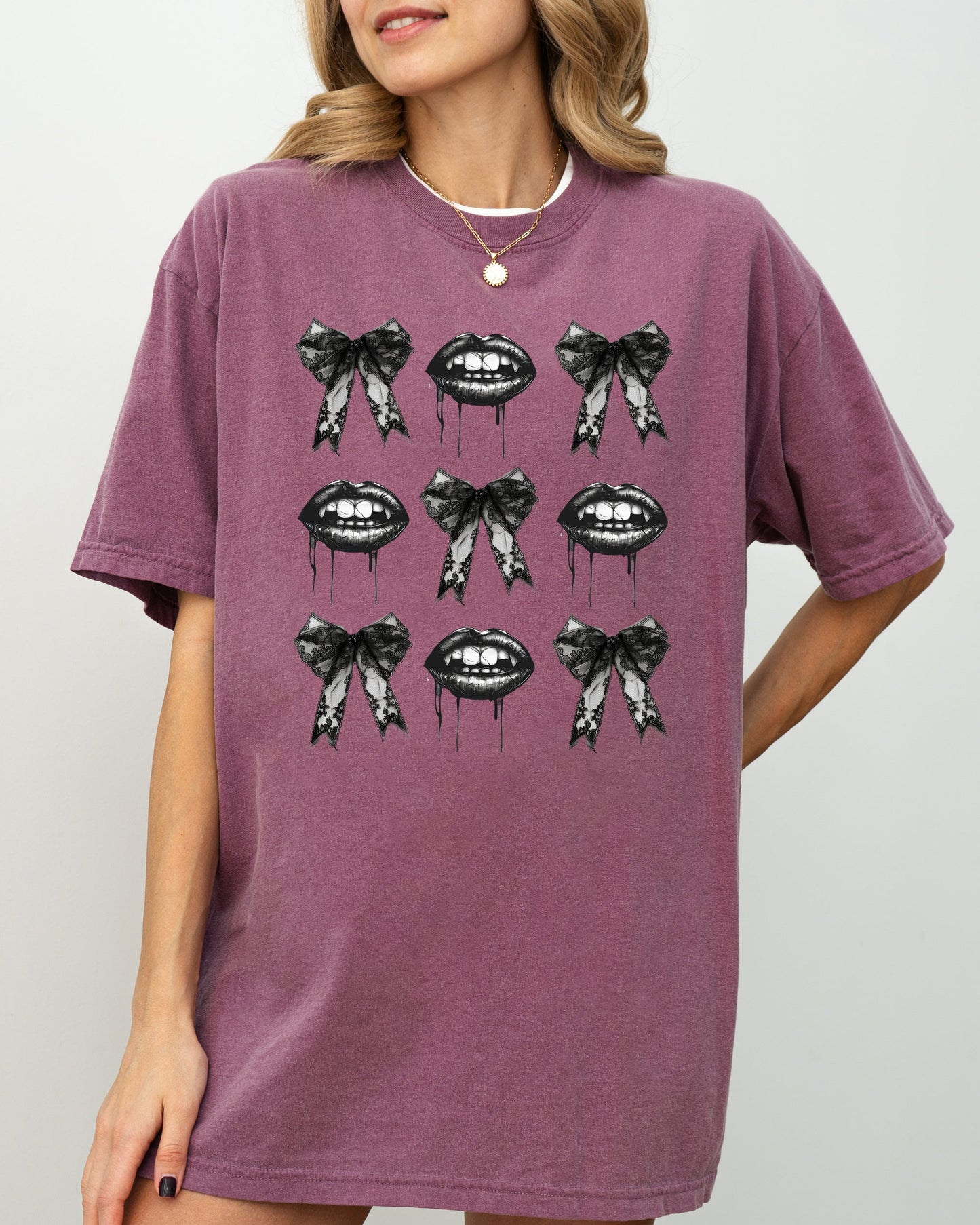 Vampire Black Bows Lace Shirt Comfort Colors T-Shirt