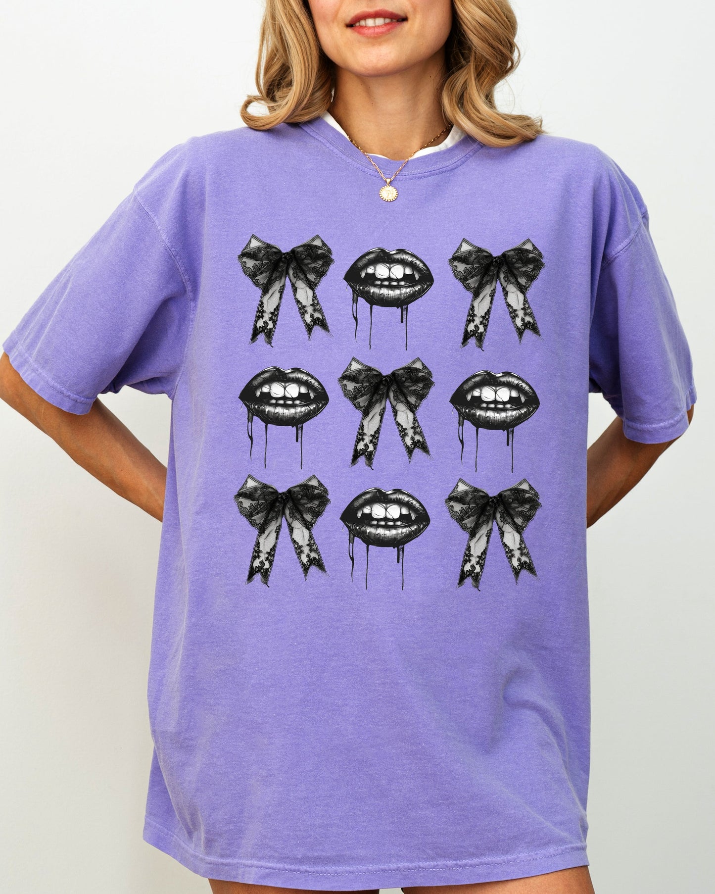 Vampire Black Bows Lace Shirt Comfort Colors T-Shirt