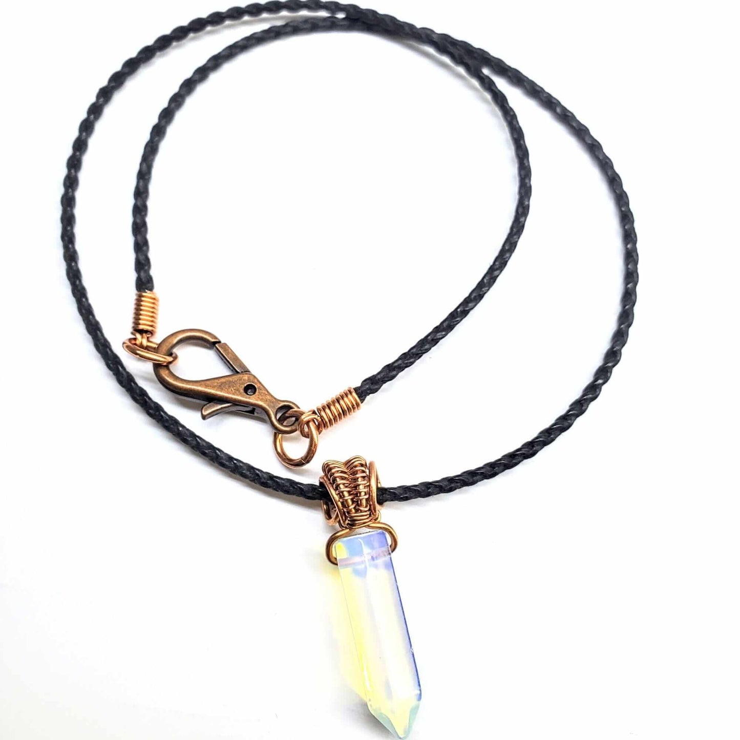 Wire Wrapped Pointed Crystal Necklace Vegan Friendly Necklace Alexa Martha Designs