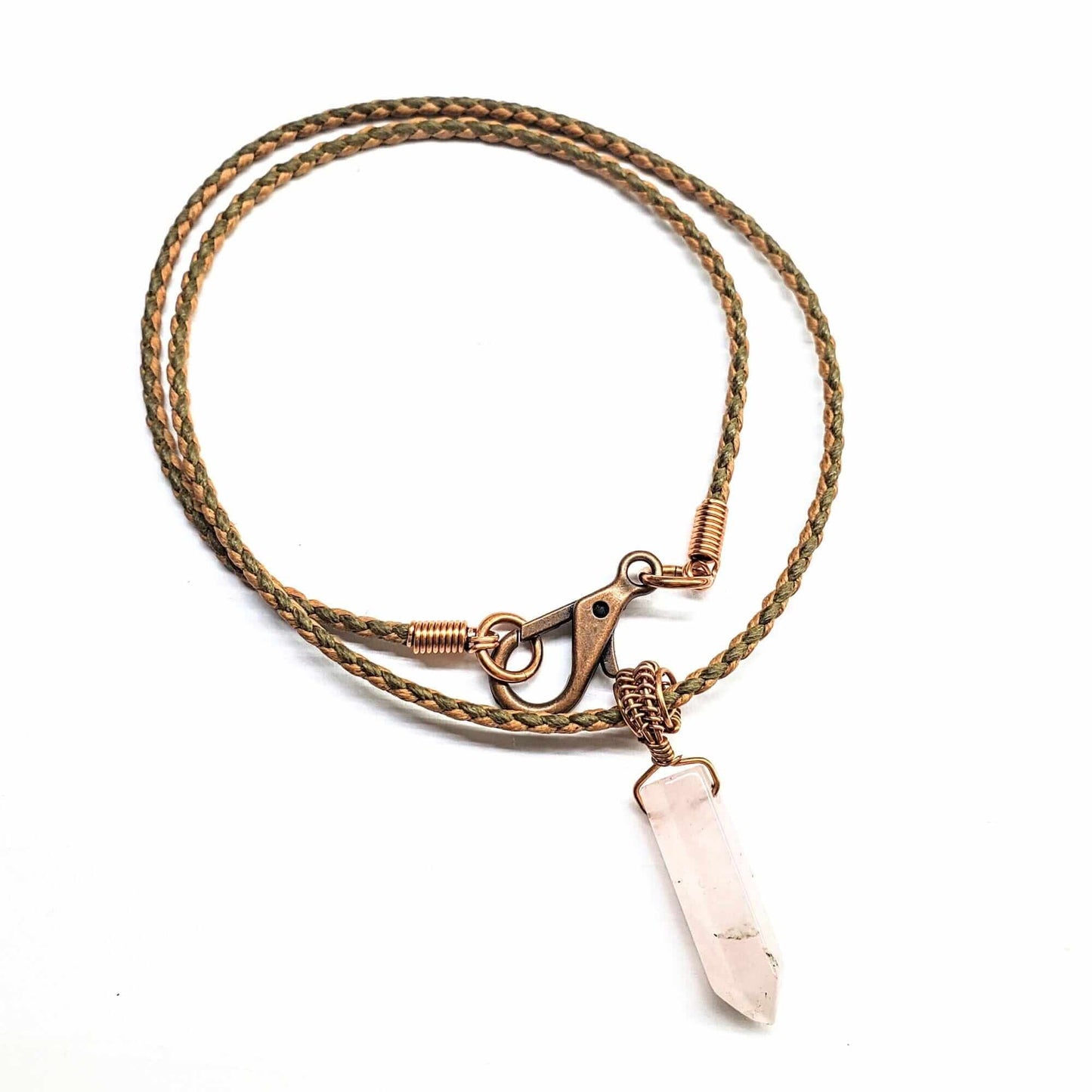 Wire Wrapped Pointed Crystal Necklace Vegan Friendly Necklace Alexa Martha Designs