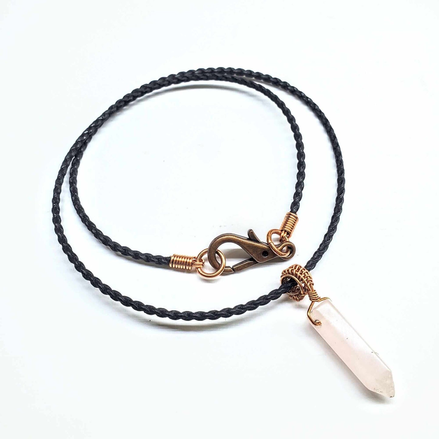 Wire Wrapped Pointed Crystal Necklace Vegan Friendly Necklace Alexa Martha Designs