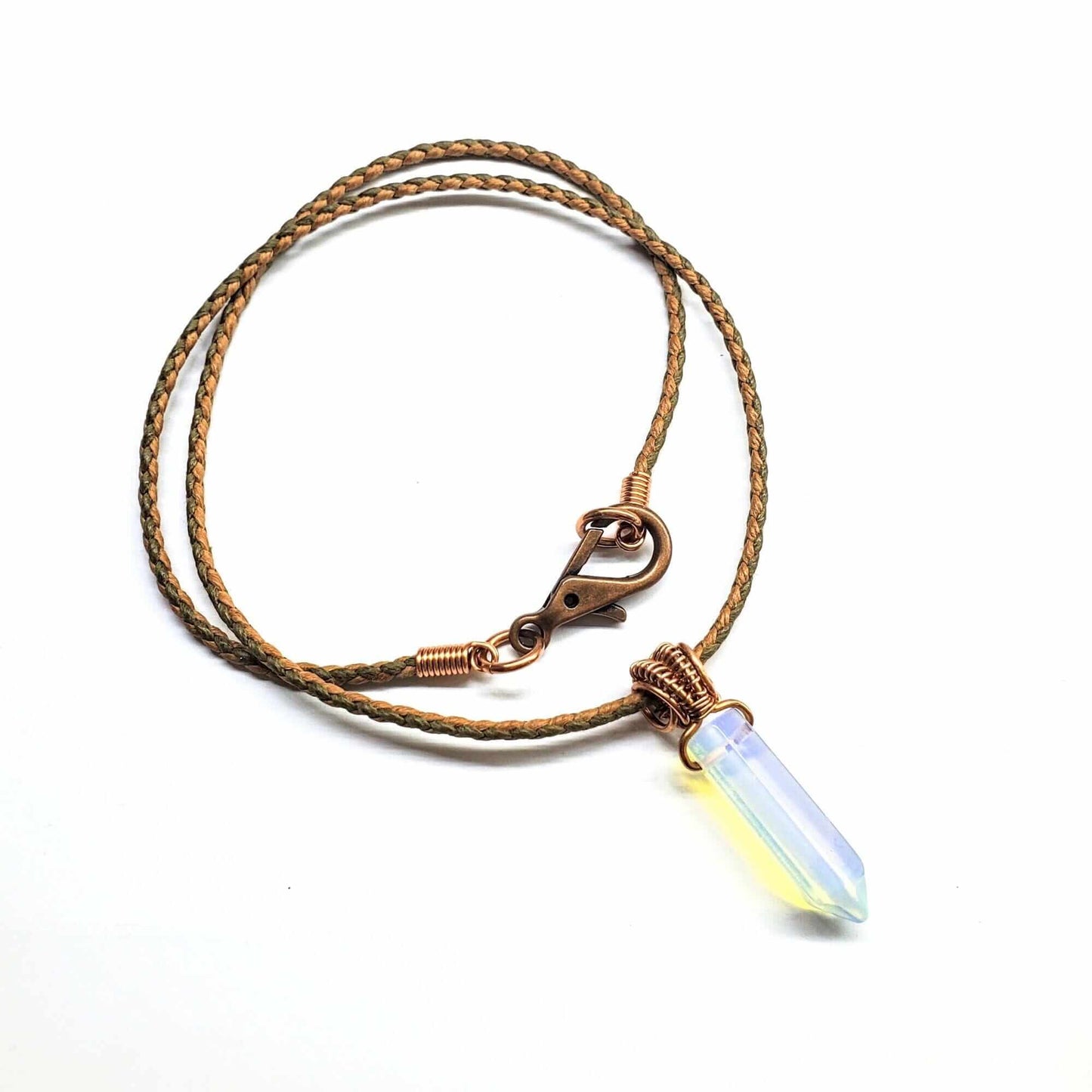 Wire Wrapped Pointed Crystal Necklace Vegan Friendly Necklace Alexa Martha Designs