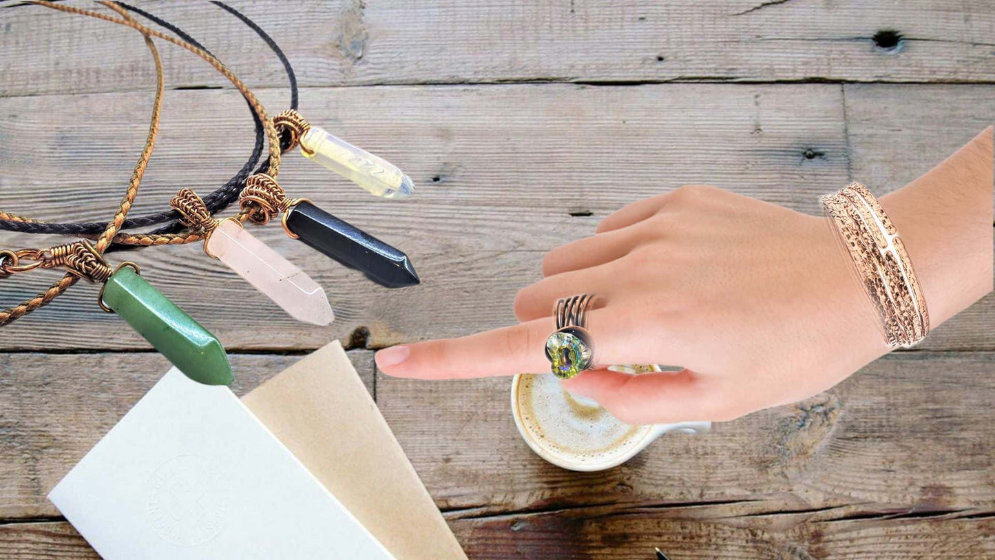 Wire Wrapped Pointed Crystal Necklace Vegan Friendly Necklace Alexa Martha Designs