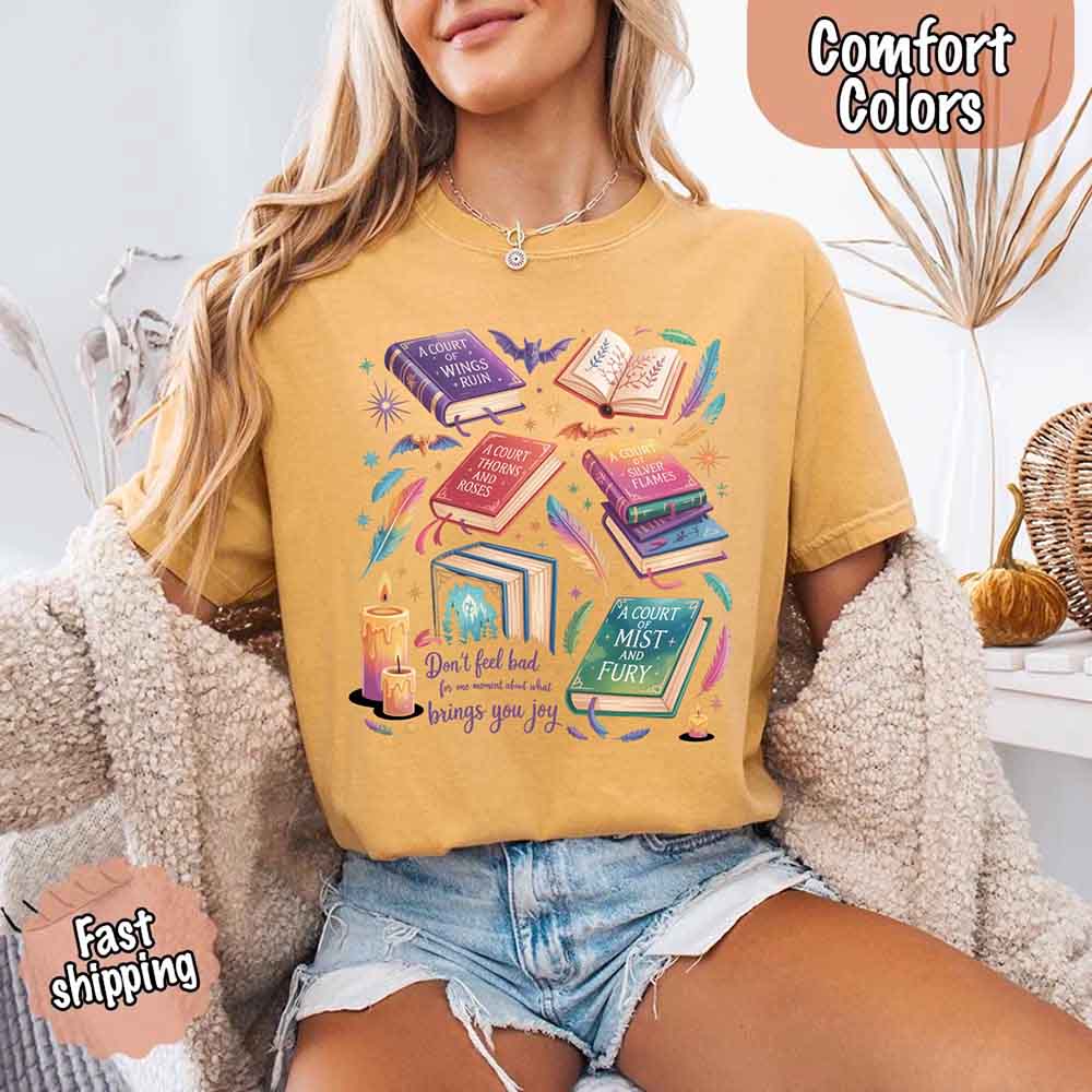 Velaris Book Lover Comfort Colors Tee Bat Boys SJM Gift