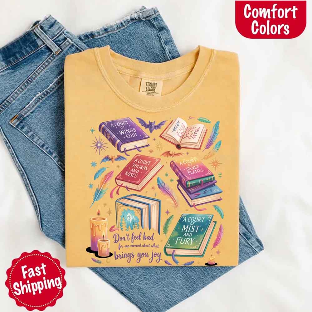 Velaris Book Lover Comfort Colors Tee Bat Boys SJM Gift