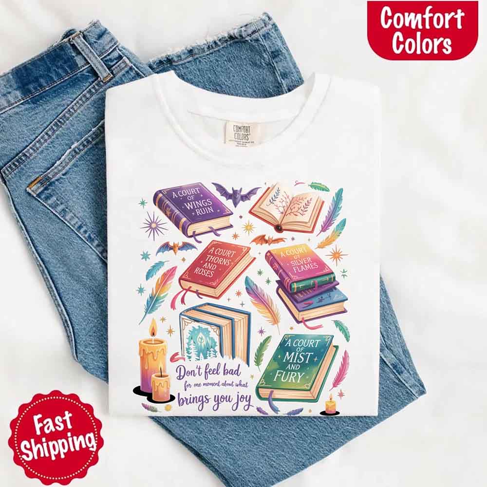 Velaris Book Lover Comfort Colors Tee Bat Boys SJM Gift