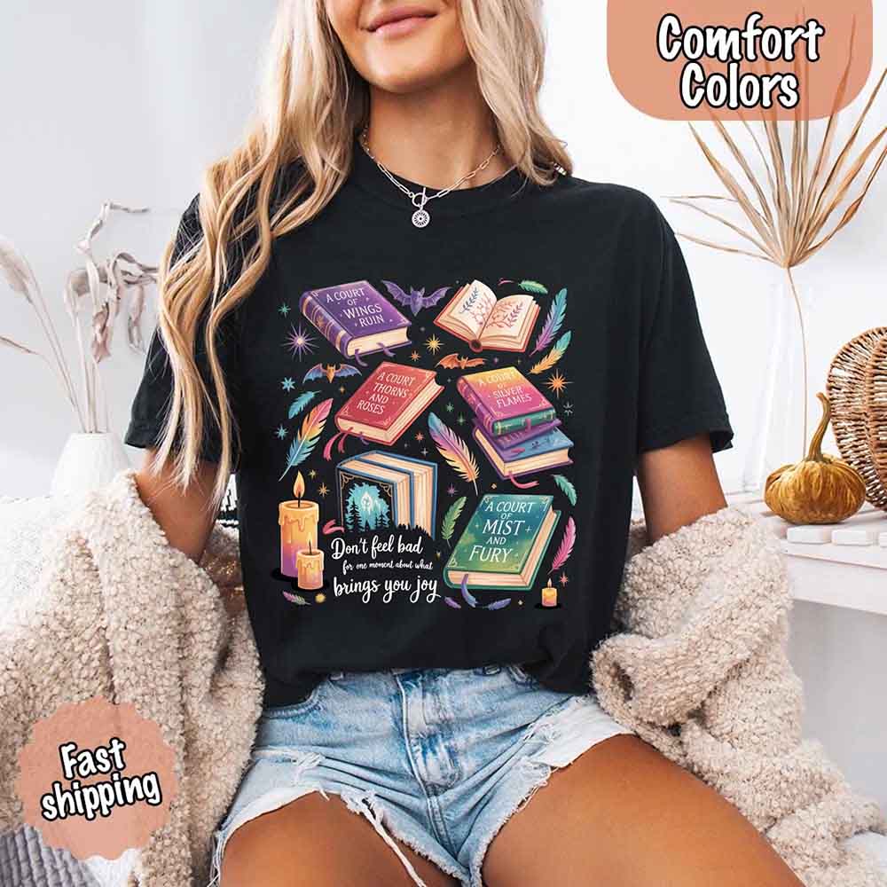 Velaris Book Lover Comfort Colors Tee Bat Boys SJM Gift
