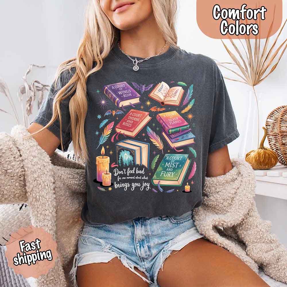 Velaris Book Lover Comfort Colors Tee Bat Boys SJM Gift