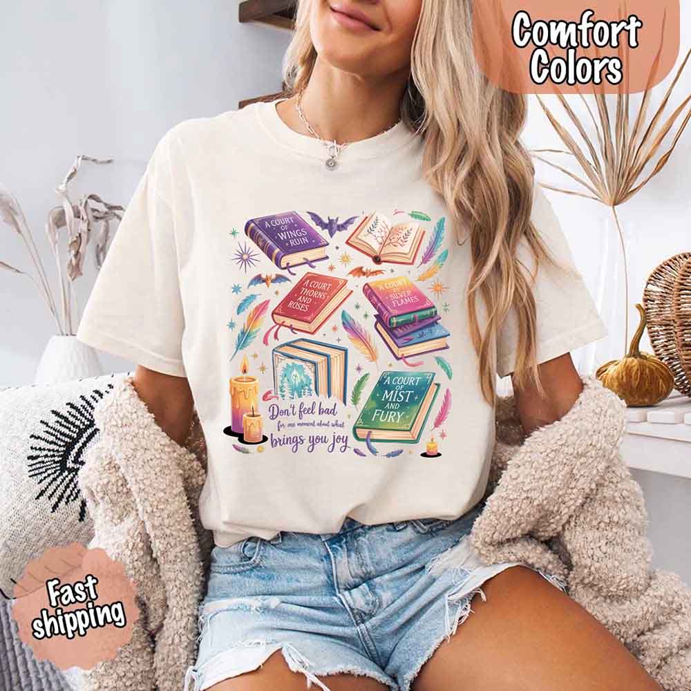 Velaris Book Lover Comfort Colors Tee Bat Boys SJM Gift