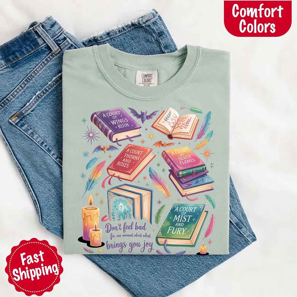 Velaris Book Lover Comfort Colors Tee Bat Boys SJM Gift