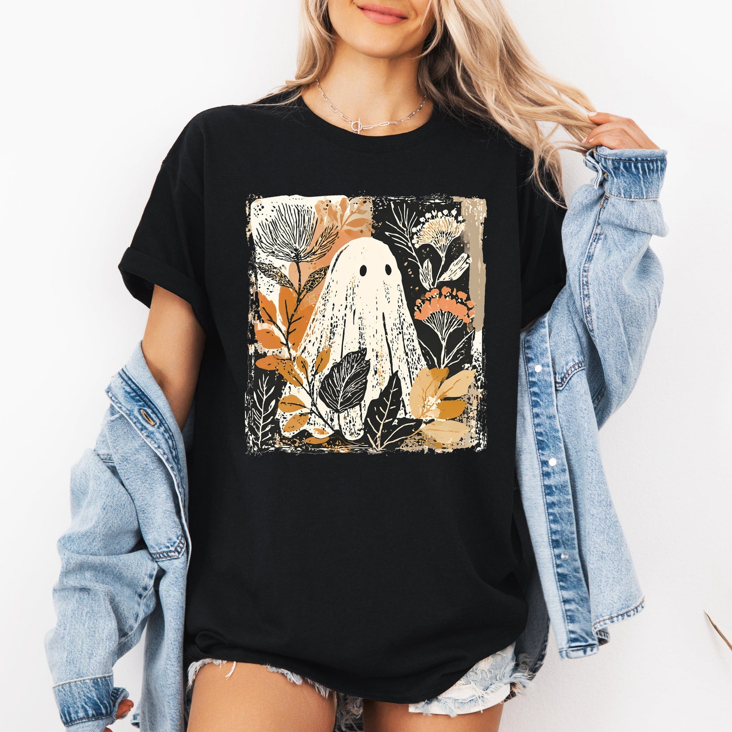 Vintage Ghost Botanical Floral Autumn Fall T-shirt Refinery Number One