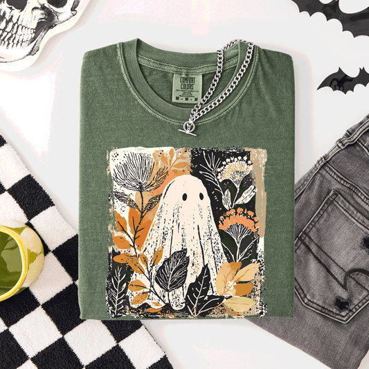 Vintage Ghost Botanical Autumn Fall Comfort Colors T-Shirt Refinery Number One